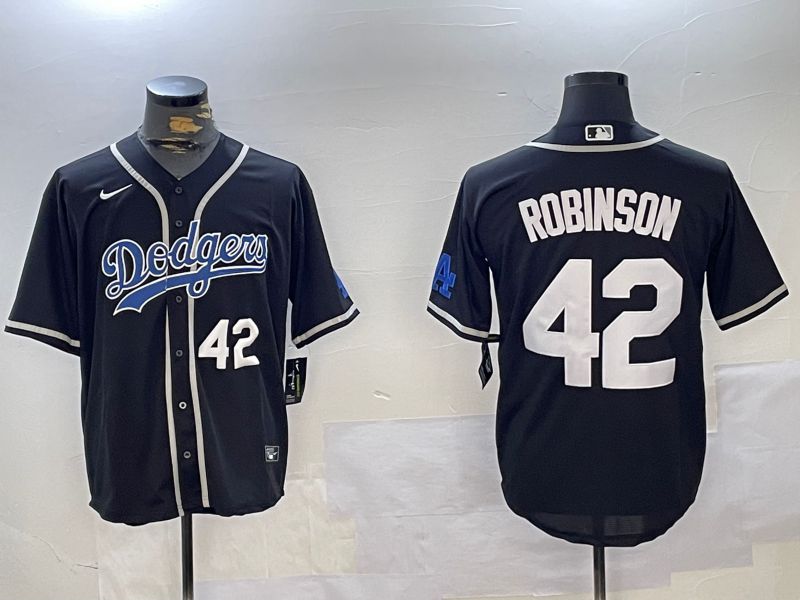 Men Los Angeles Dodgers #42 Robinson Black Game 2024 Nike MLB Jersey style 11203->los angeles dodgers->MLB Jersey